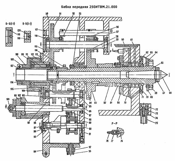Передня бабка токарно-гвинторізного верстата 250ИТВМ Передня бабка токарно-гвинторізного верстата 250ИТВМ